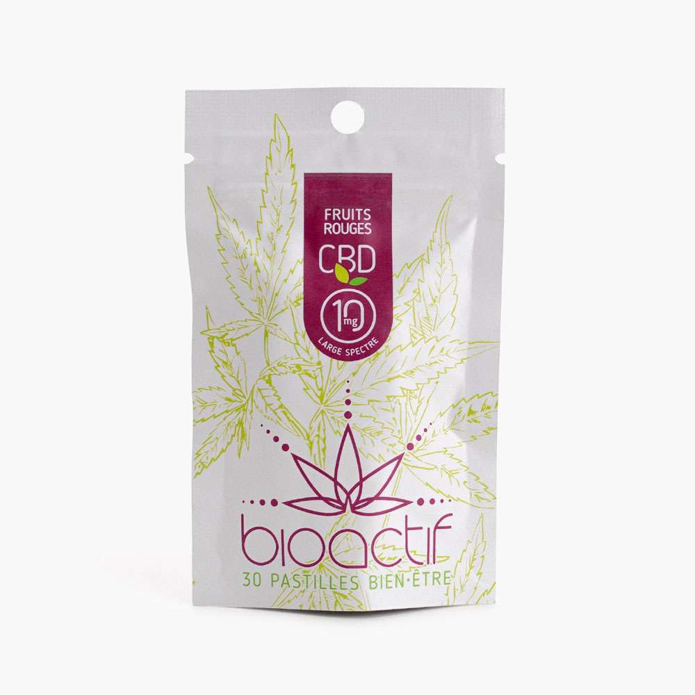 Bioactif Pastilles biologiques de CBD (30 x 10mg) - Fruits rouges : 30*10mg de CBD