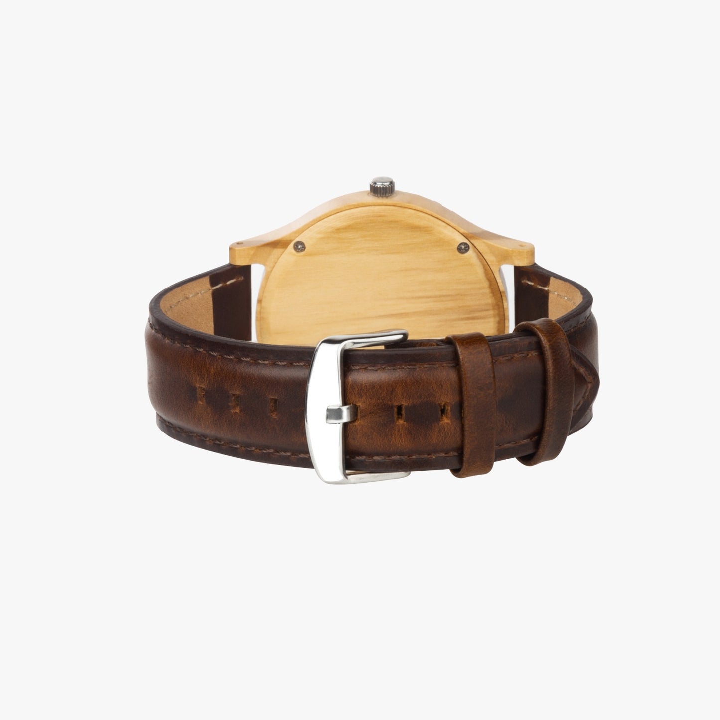 Montre en bois d'olivier italien et bracelet en cuir LAL