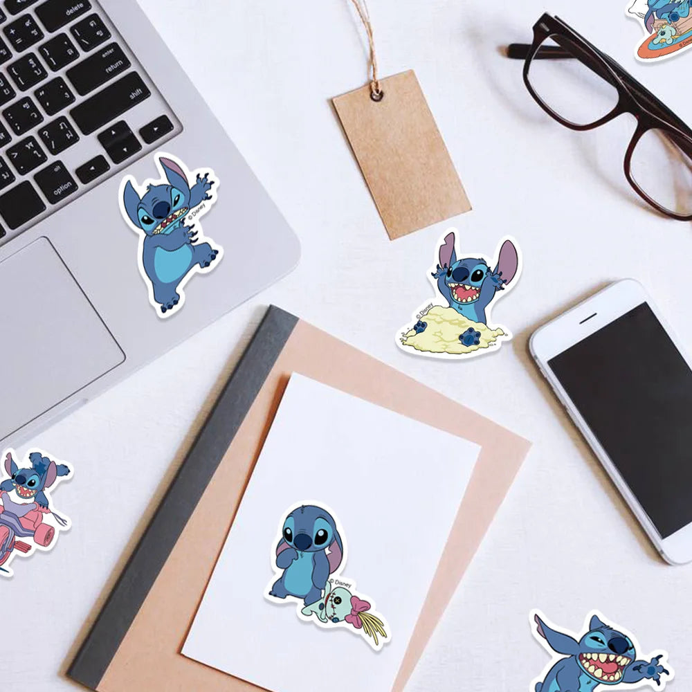 51PCS  Cute Cartoon Lilo & Stitch Stickers DIY Diary Laptop Luggage Skateboard Graffiti Decals Fun Classic Toy