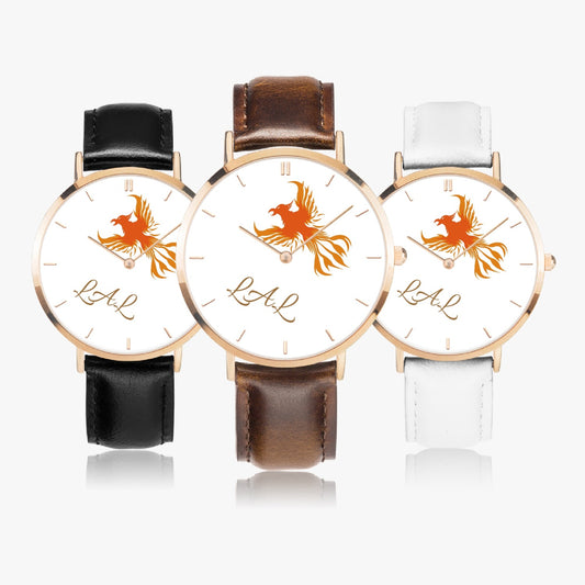 montre a quartz avec bracelet cuir LAL Phoenix