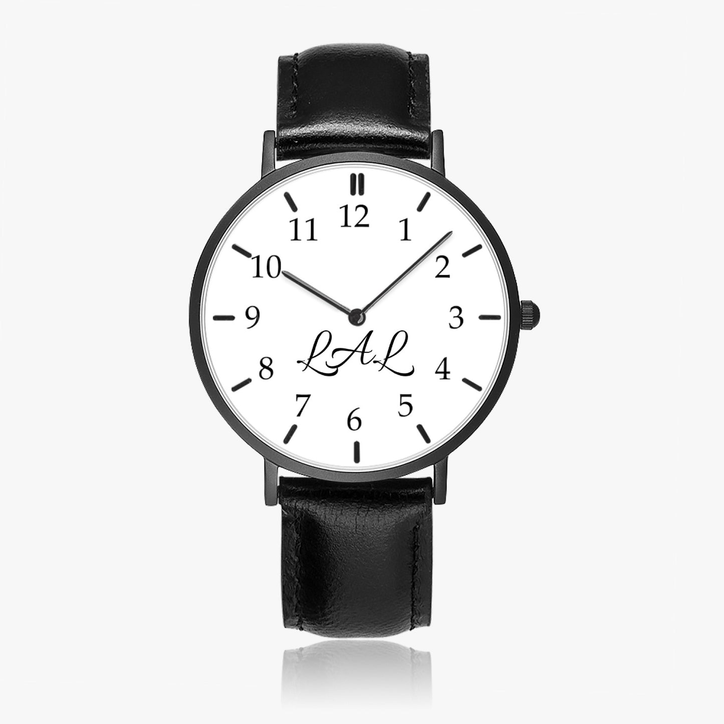 montre quartz avec bracelet en cuir LAL