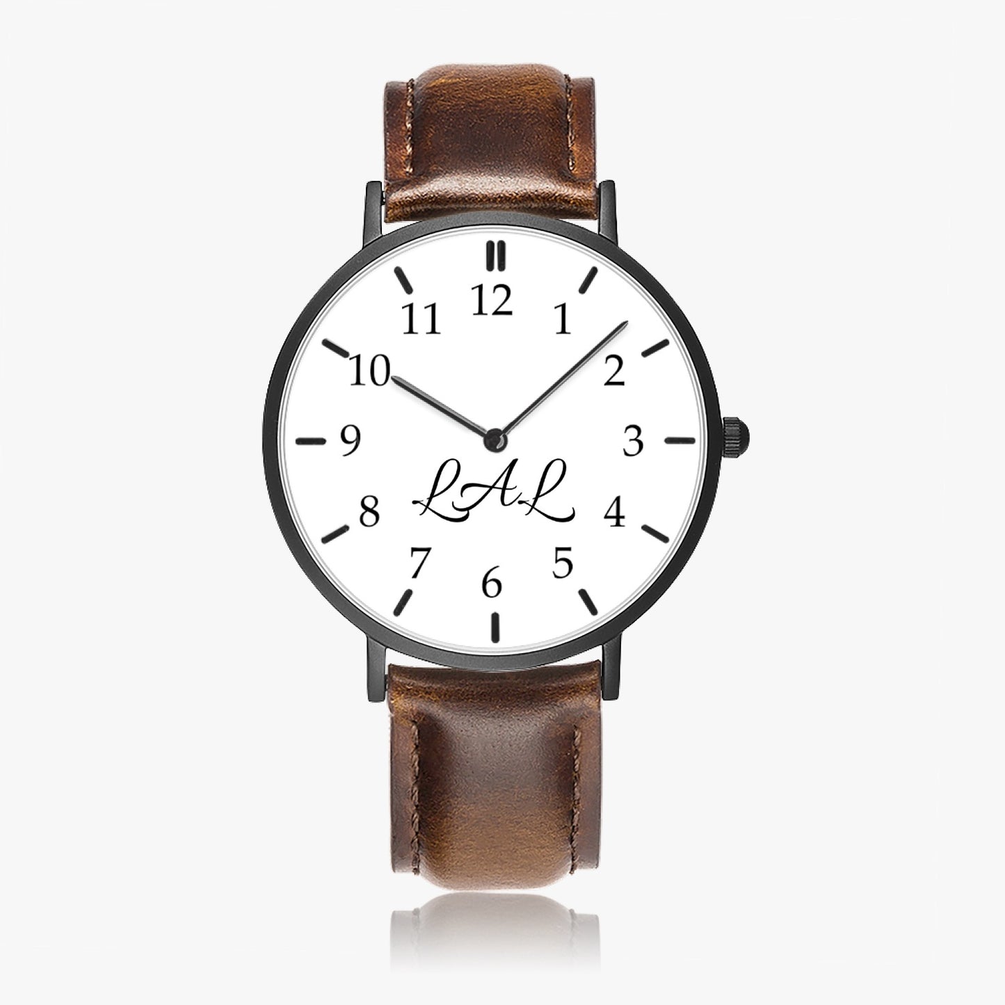 montre quartz avec bracelet en cuir LAL