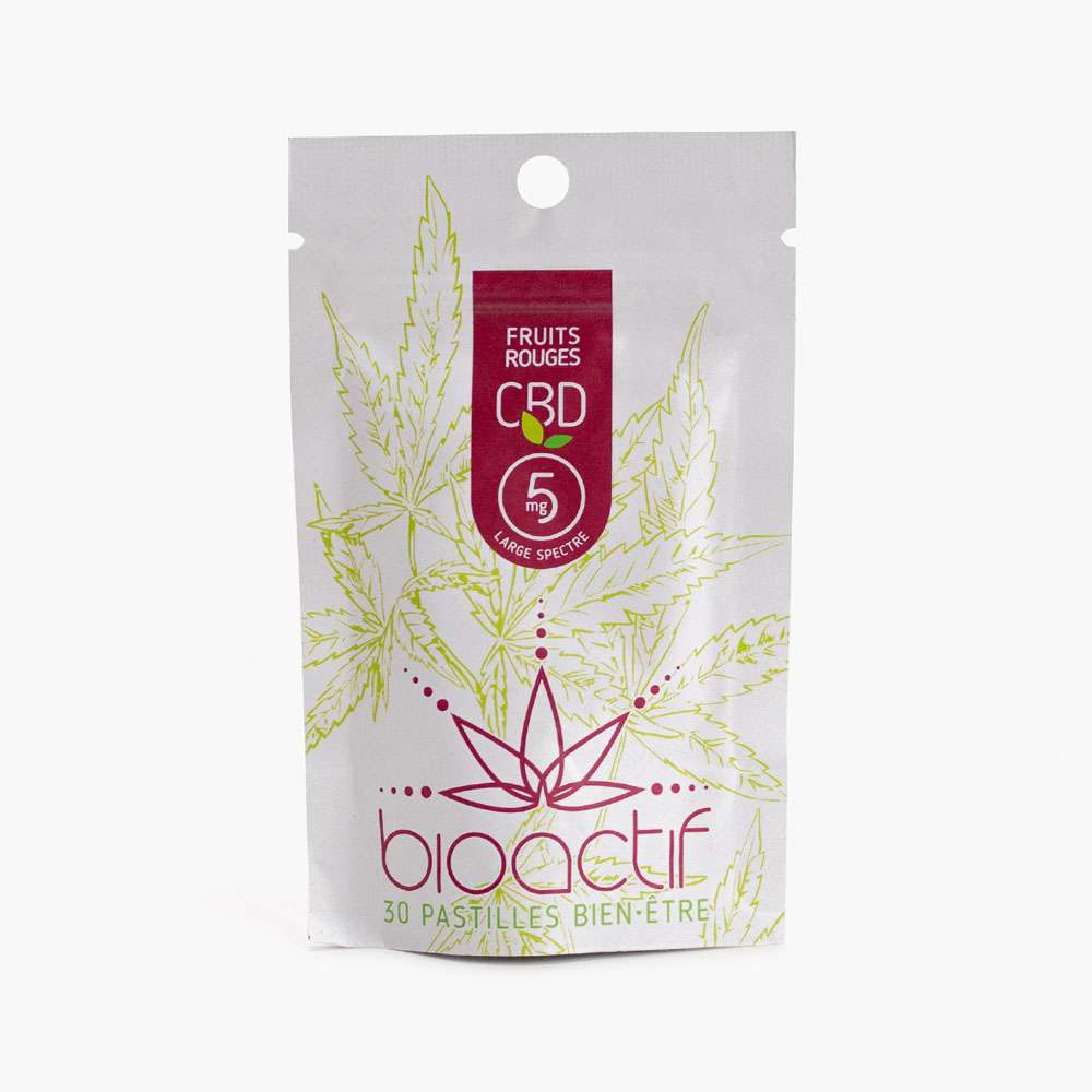 Bioactif Pastilles biologiques de CBD (30 x 5mg) - Fruits rouges : 30*5 mg de CBD